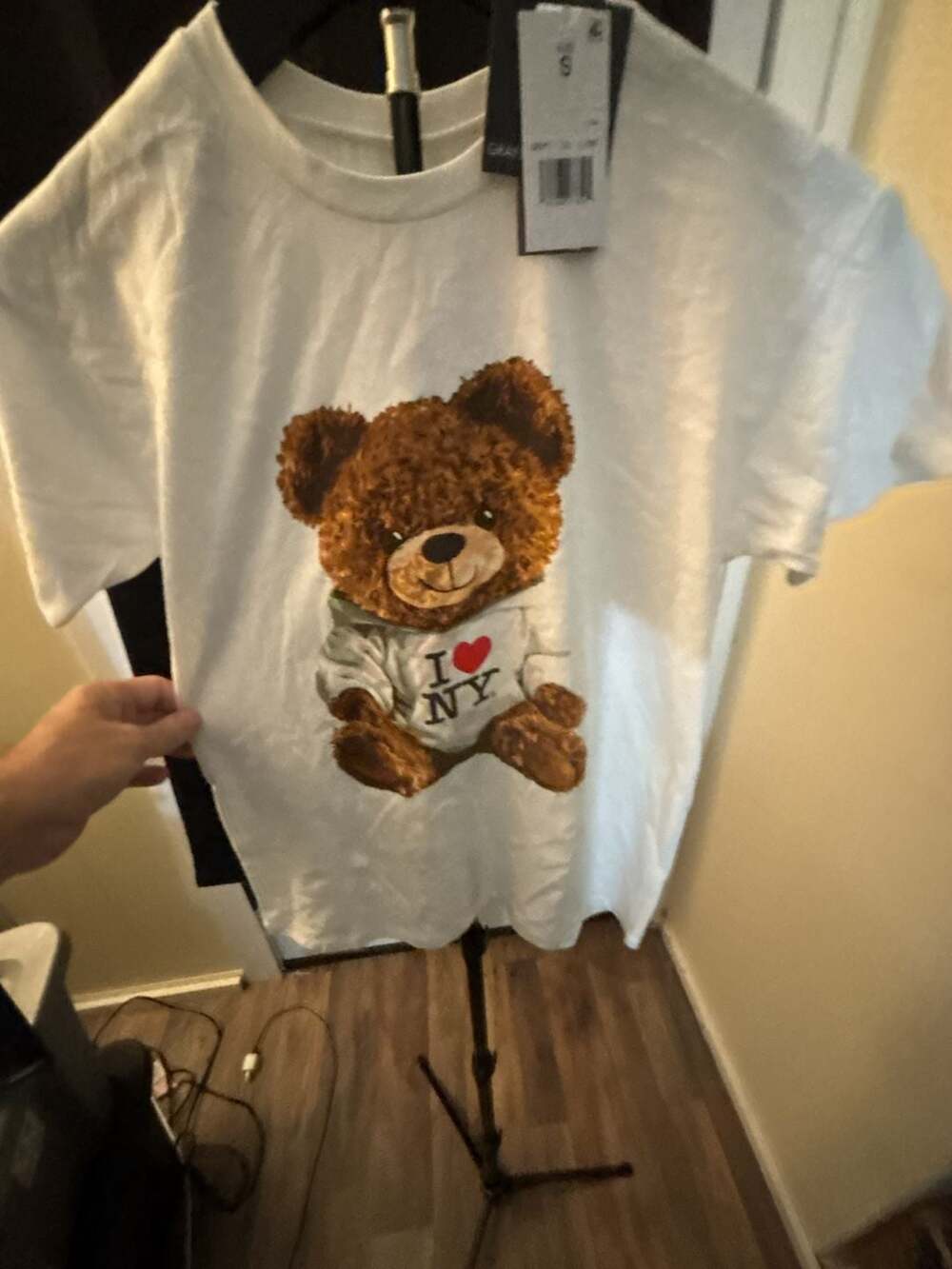 Grayson Threads I Love NY Teddy Bear Graphic T-Shirt White Size S NWT